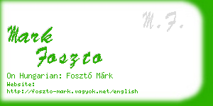 mark foszto business card