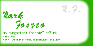 mark foszto business card